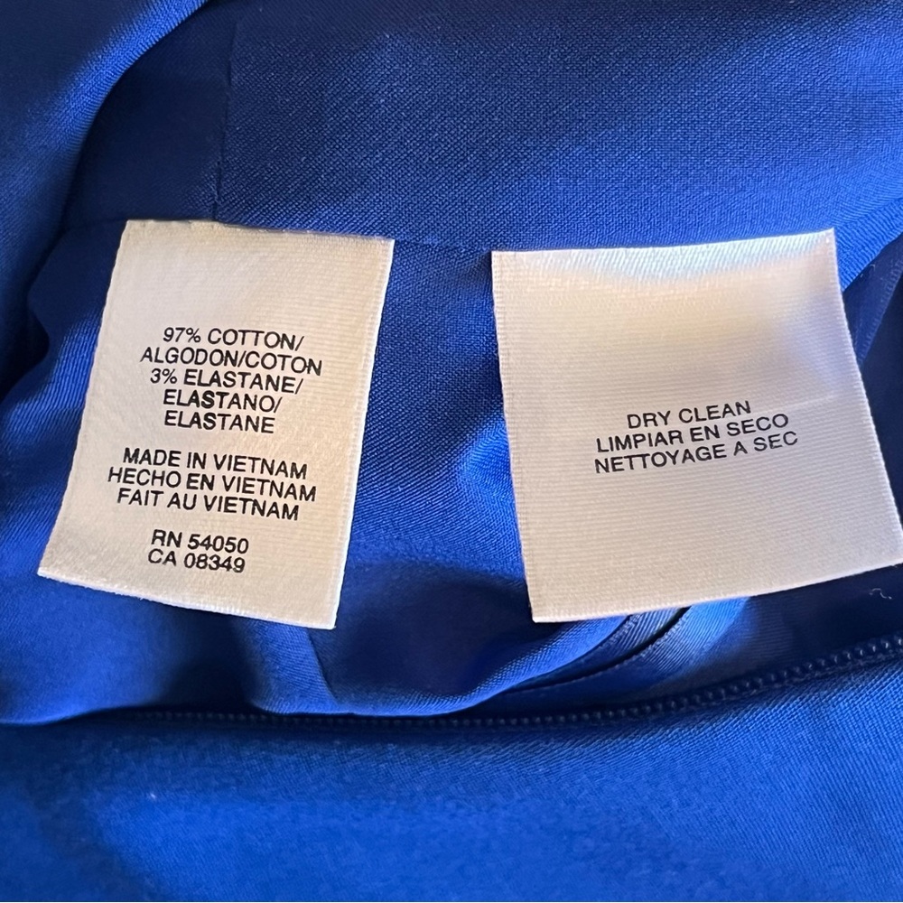 Anne Klein Azure Blue Sheath Dress with Green Trim – Size 8 (NWT) - Picture 10 of 10